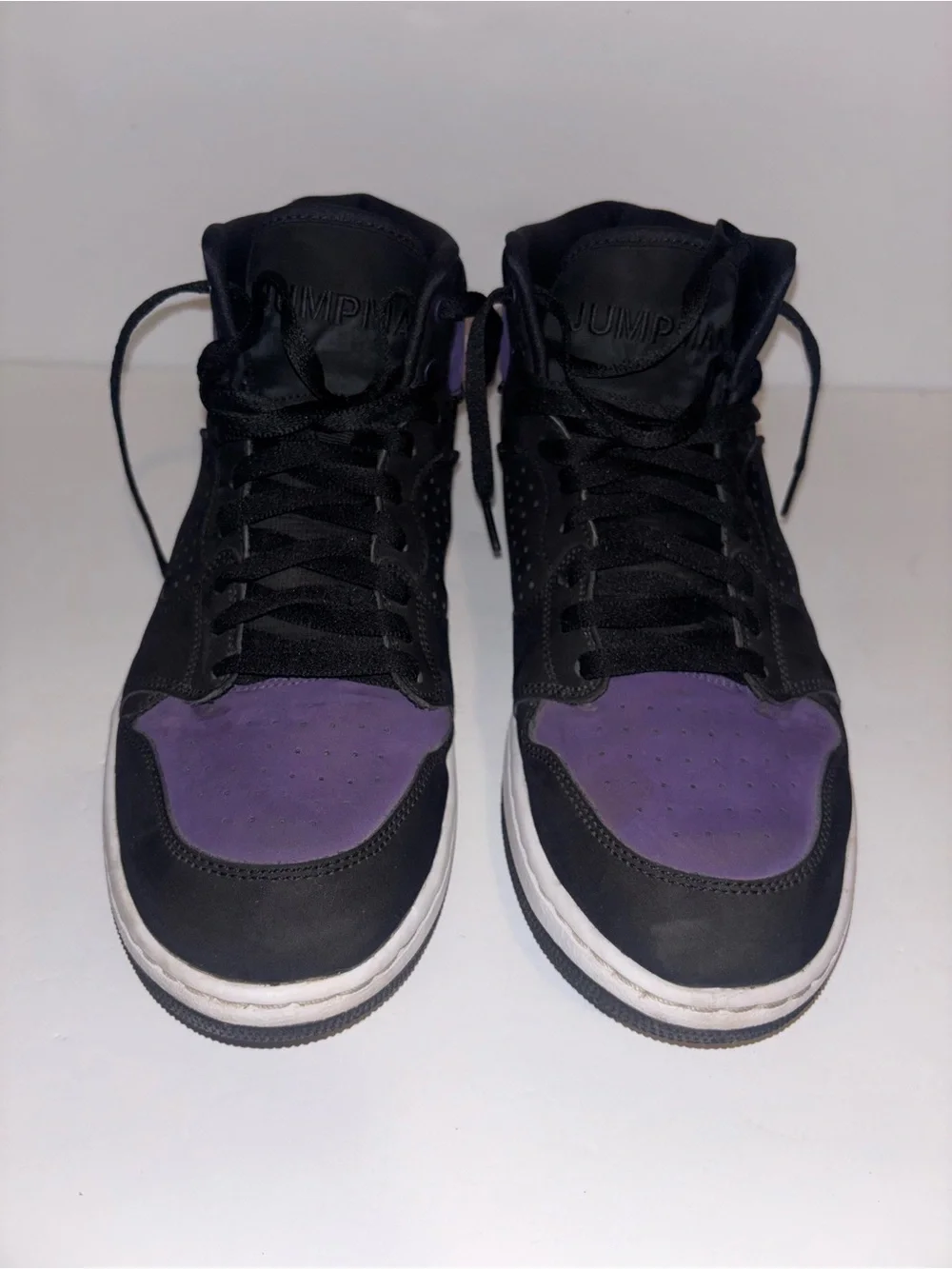 Nike Black and Purple Mid-Top Sneakers